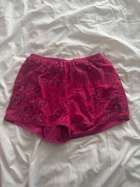 Embellished Fuchsia Beaded Shorts